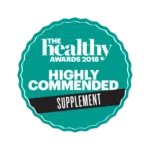 Emblēma, kas apliecina, ka izdevums „The Healthy Awards 2018“ ir saņēmis augstu atzinību kategorijā „Papildinājumi“.