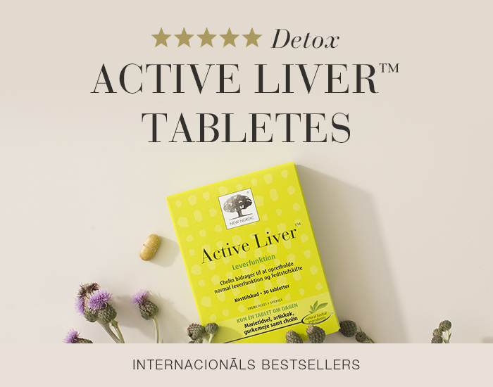 Active Liver tablešu iepakojums uz gaiša fona