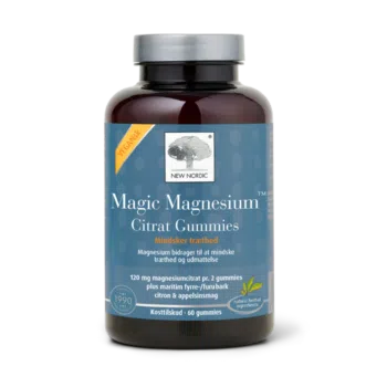 Magic Magnesium Citrate Gummies uztura bagātinātāja pudelīte zilā dizainā