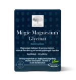 Magic Magnesium Glycinate uztura bagātinātāja iepakojums uz gaiša fona