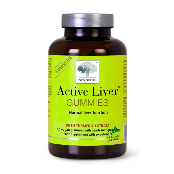 di_webpackshot_active_liver_gummies_60_UK Active Liver Gummies uztura bagātinātāja pudelīte koši zaļā dizainā aknu funkcijas atbalstam